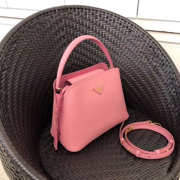 Prada Matinee Mini Bag In Pink Saffiano Leather High