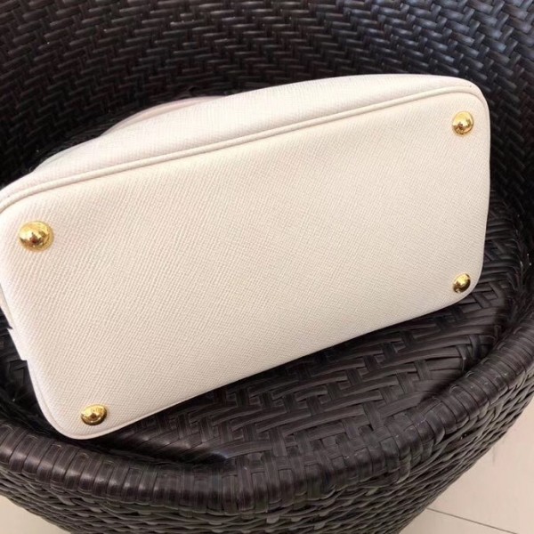 Prada Matinee Mini Bag In White Saffiano Leather High