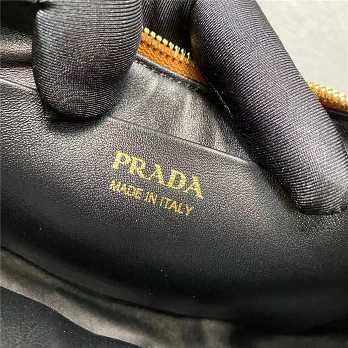 Prada Arqué leather mini shoulder bag 1BC199 Cognac High