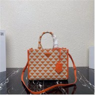 Prada Small Symbole embroidered fabric handbag 1BA354 Orange High