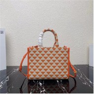 Prada Small Symbole embroidered fabric handbag 1BA354 Orange High