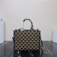 Prada Small Symbole embroidered fabric handbag 1BA354 Black/Beige High