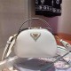 Prada Odette White Saffiano Leather Bag High