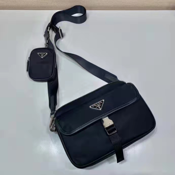 Prada Re-Nylon and Saffiano Leather Shoulder Bag High