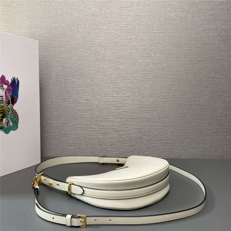 Prada Arqué leather shoulder bag 1BC194 White High