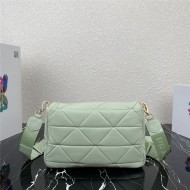 Prada System 28cm nappa leather patchwork bag Green High