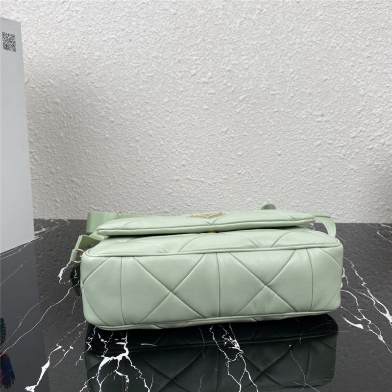 Prada System 28cm nappa leather patchwork bag Green High