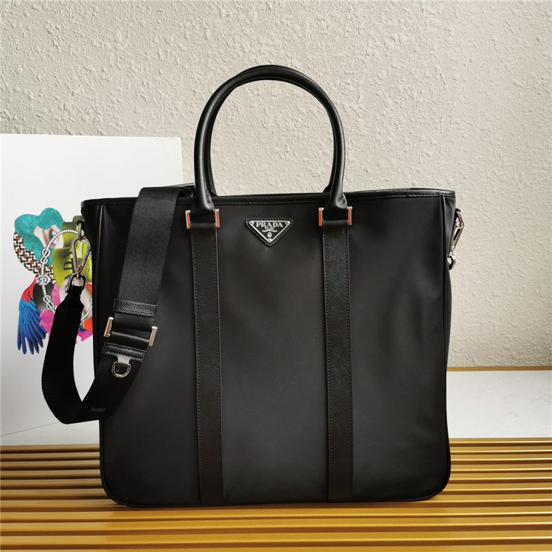 Prada Nylon Tote Bag Black High