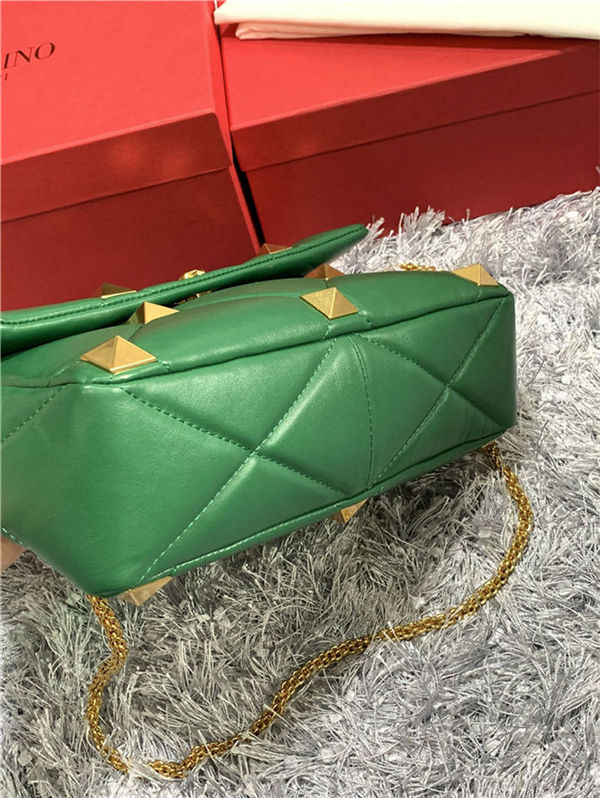 Valentino GARAVANI ROMAN STUD NAPPA CHAIN BAG Green High