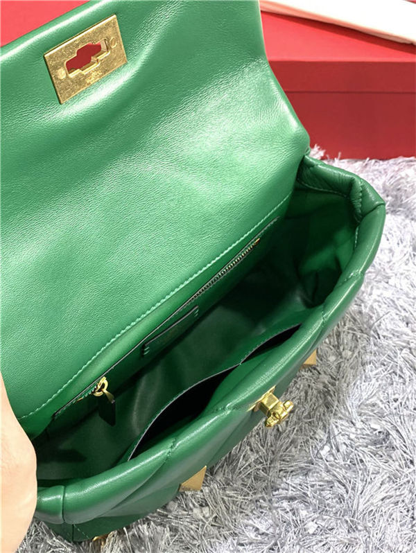 Valentino GARAVANI ROMAN STUD NAPPA CHAIN BAG Green High