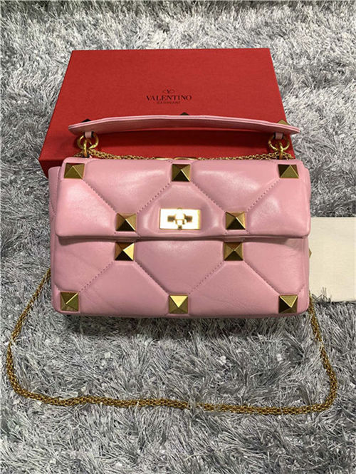 Valentino GARAVANI ROMAN STUD NAPPA CHAIN BAG Pink High