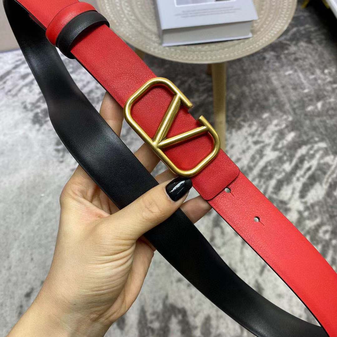 Valentino Reversible Belt 30MM Red/Black High