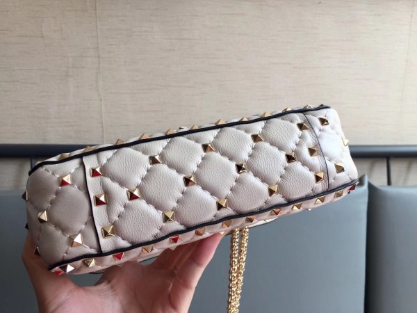 Valentino Spike Small Bag Lambskin White High