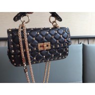 Valentino Spike Small Bag Lambskin Black High