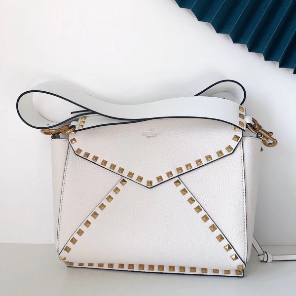 Valentino Hype Bag In White Grained Calfskin High