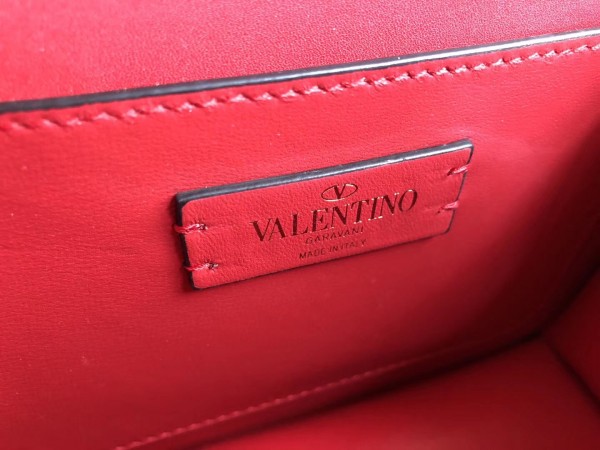 Valentino Small Vlock Shoulder Bag In Black Calfskin High