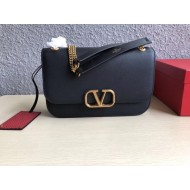 Valentino Medium Vlock Shoulder Bag In Black Calfskin High