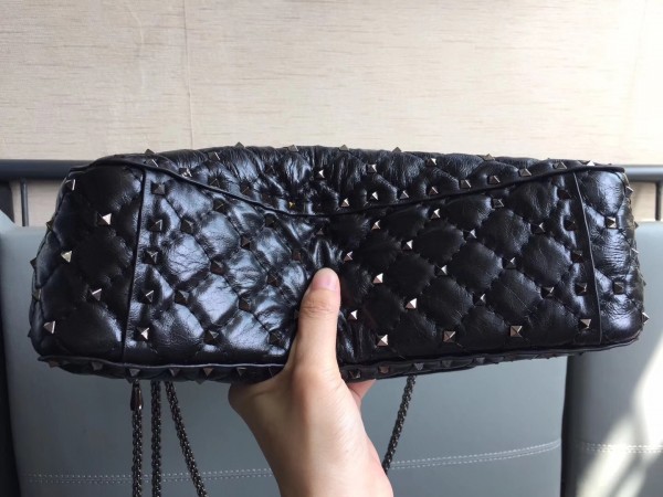 Valentino Large Spike Bag Crinkled Lambskin High