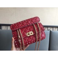 Valentino Spike Small Bag Lambskin Red High