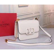 Valentino Small Vsling Shoulder Bag In White Calfskin High