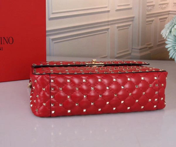 Valentino Large Free Spike Chain Bag Red High