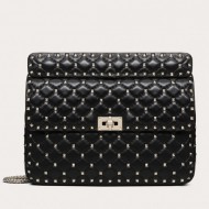 Valentino Large Free Spike Chain Bag Black High