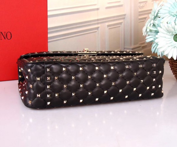 Valentino Large Free Spike Chain Bag Black High