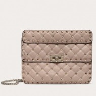 Valentino Spike Medium Bag Lambskin Nude High