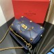 Valentino GARAVANI ROMAN STUD NAPPA CHAIN BAG Dark Blue High