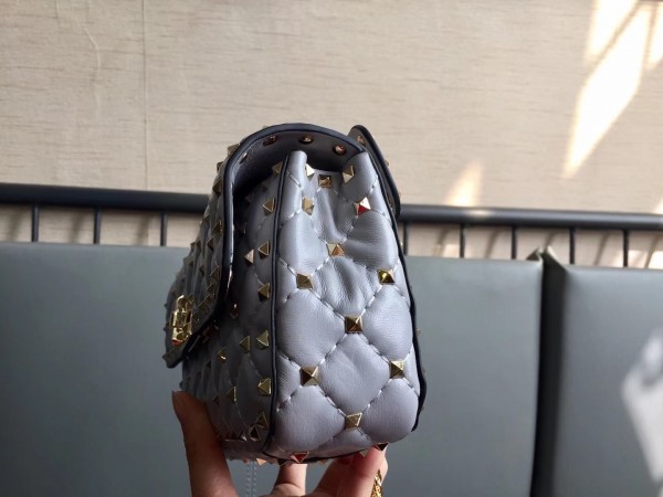 Valentino Spike Small Bag Lambskin Pale Blue High