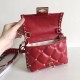 Valentino Candystud Mini Handbag In Red Lambskin High