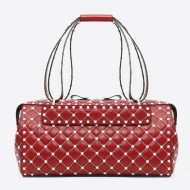 Valentino Garavani Free Spike Duffle Bag Red High