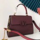 Valentino Vsling Handbag In Bordeaux Grainy Calfskin High