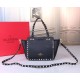 Valentino Mini Tote In Black Grain Calfskin High