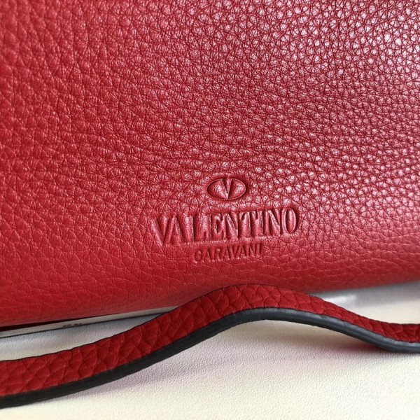 Valentino Large Shopping Bag In Red Leather High