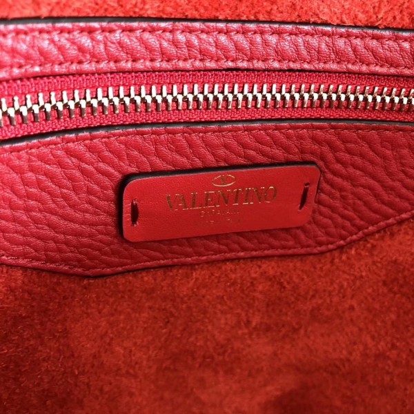 Valentino Large Shopping Bag In Red Leather High