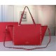 Valentino Medium Tote In Red Grain Calfskin High