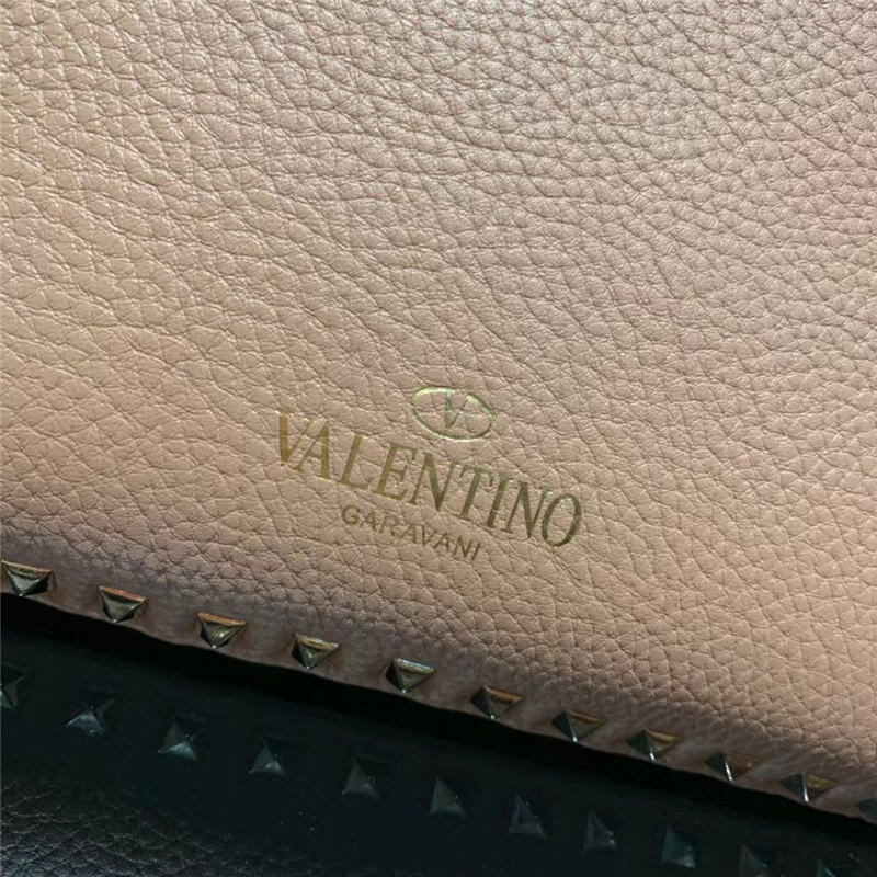 Valentino Medium Tote In Poudre Grain Calfskin High