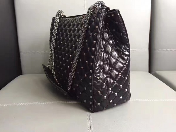 Valentino Spike Tote Bag All Black High