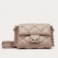 Valentino Mini Candystud Crossbody Bag In Poudre Lambskin High