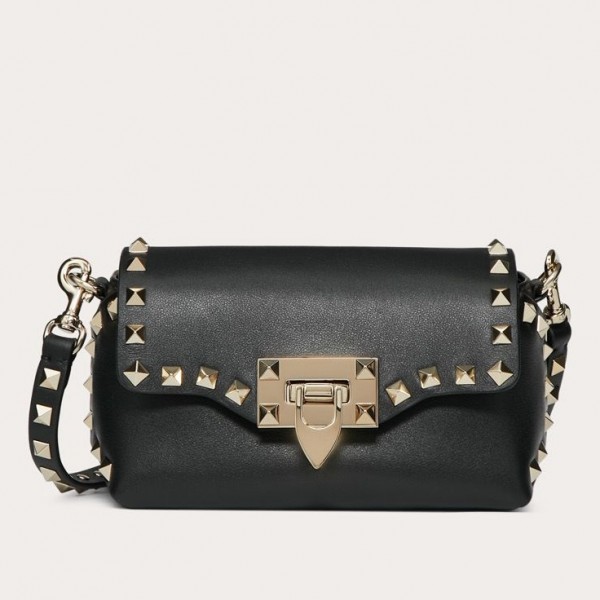 Valentino Mini Crossbody Bag In Black Calfskin High