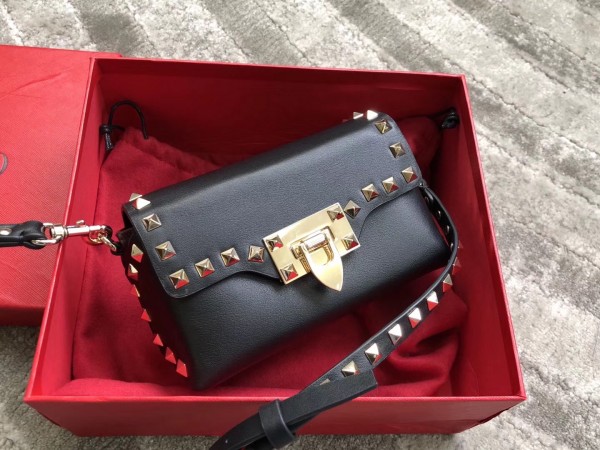 Valentino Mini Crossbody Bag In Black Calfskin High