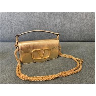 Valentino Garavani MINILOCO Crossbody Bag Calfskin Leather Gold High