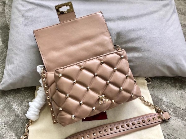 Valentino Small Candystud Crossbody Bag In Poudre Lambskin High