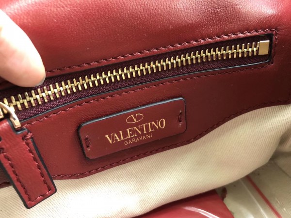 Valentino Small Candystud Crossbody Bag In Red Lambskin High