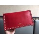 Valentino Medium Clutch In Red Calfskin High