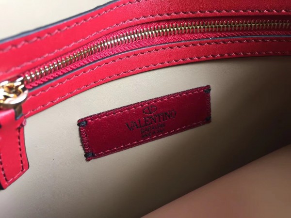 Valentino Medium Clutch In Red Calfskin High