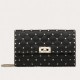 Valentino Spike Chain Clutch Lambskin  In Black High