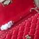 Valentino Spike Chain Clutch Lambskin  In Red High