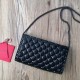 Valentino Spike Chain Clutch Lambskin  In Crinkled High